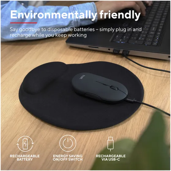 Trust Puck Oplaadbare draadloze muis Zwart