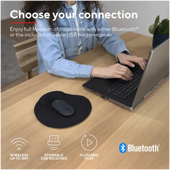 Trust Puck Oplaadbare draadloze muis Zwart