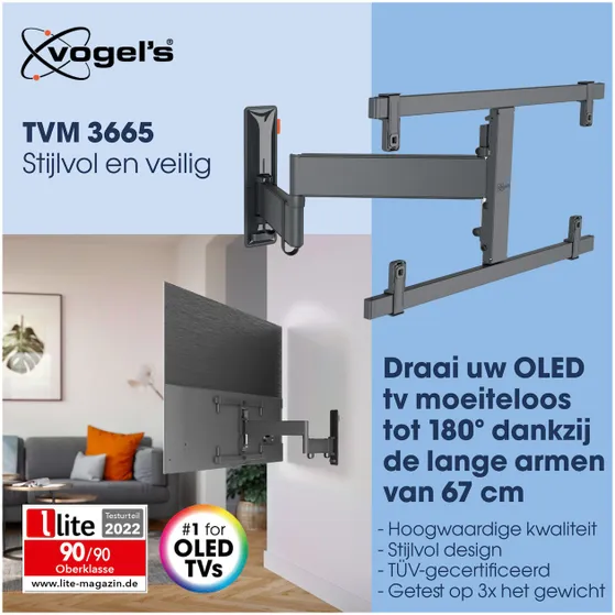 Vogels TVM 3665 Draaibare OLED tv-beugel Zwart