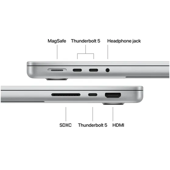 Apple MacBook Pro 14 inch M5 Pro (18 CPU / 20 GPU) 24GB/2TB Zilver