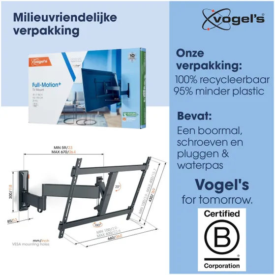 Vogels TVM 3645 Draaibare tv-beugel Zwart