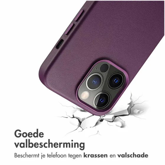 Accezz MagSafe Leather Backcover iPhone 13 Pro Paars