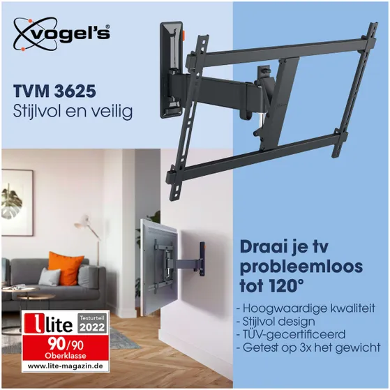 Vogels TVM 3625 Draaibare tv-beugel Zwart