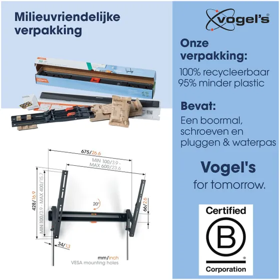 Vogels TVM 3615 Kantelbare tv-beugel Zwart