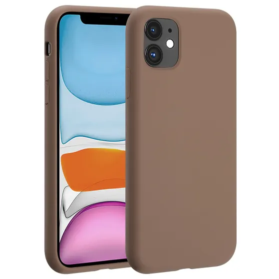 Accezz Liquid Silicone Backcover met MagSafe voor Apple iPhone 11 - Lichtbruin Lichtbruin