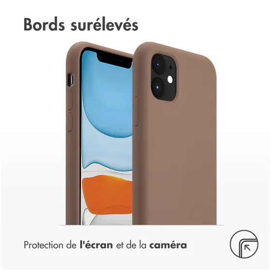 Accezz Liquid Silicone Backcover met MagSafe voor Apple iPhone 11 - Lichtbruin Lichtbruin