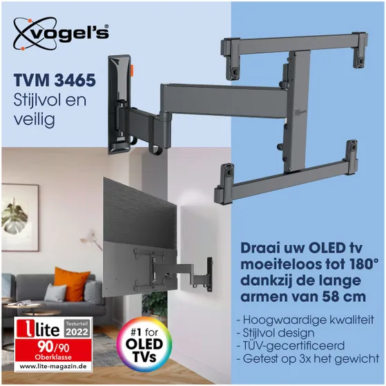 Vogels TVM 3465 Draaibare OLED tv-beugel Zwart
