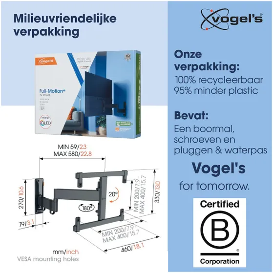 Vogels TVM 3465 Draaibare OLED tv-beugel Zwart