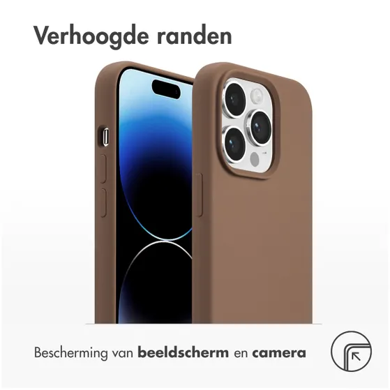 Accezz Liquid Silicone Backcover met MagSafe voor Apple iPhone 14 Pro Lichtbruin