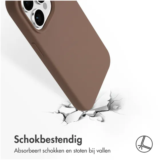 Accezz Liquid Silicone Backcover met MagSafe voor Apple iPhone 14 Pro Lichtbruin