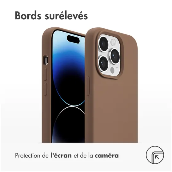 Accezz Liquid Silicone Backcover met MagSafe voor Apple iPhone 14 Pro Lichtbruin