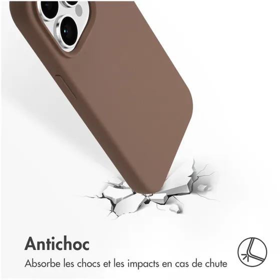 Accezz Liquid Silicone Backcover met MagSafe voor Apple iPhone 14 Pro Lichtbruin