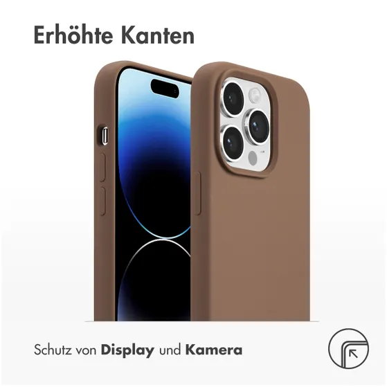 Accezz Liquid Silicone Backcover met MagSafe voor Apple iPhone 14 Pro Lichtbruin