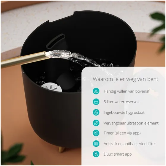 Duux Neo Smart Ultrasonic Humidifier Zwart
