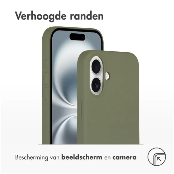 Accezz Liquid Silicone Backcover met MagSafe iPhone 16 Lichtgroen