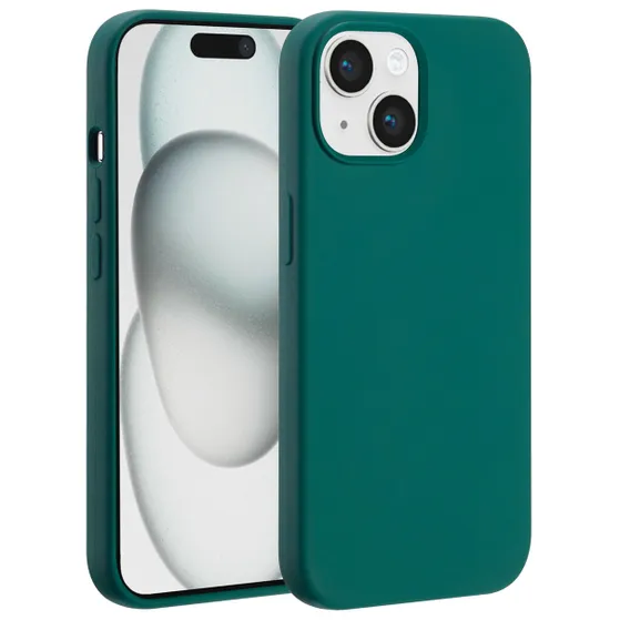 Accezz Liquid Silicone Backcover met MagSafe voor Apple iPhone 15 Donkergroen