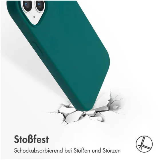 Accezz Liquid Silicone Backcover met MagSafe voor Apple iPhone 15 Donkergroen