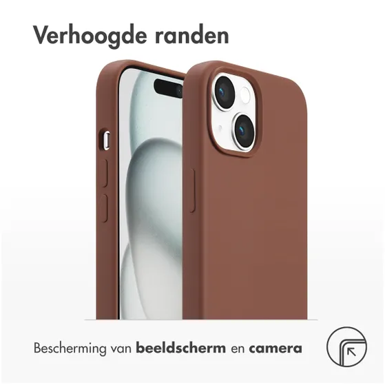 Accezz Liquid Silicone Backcover met MagSafe voor Apple iPhone 15 Bruin