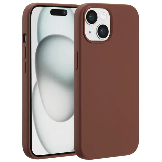 Accezz Liquid Silicone Backcover met MagSafe voor Apple iPhone 15 Bruin