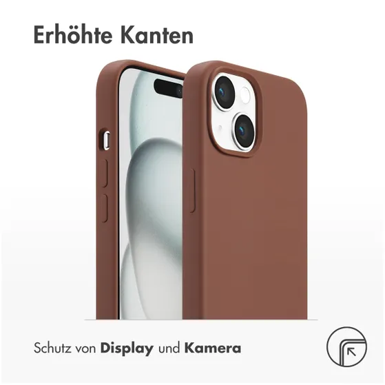 Accezz Liquid Silicone Backcover met MagSafe voor Apple iPhone 15 Bruin