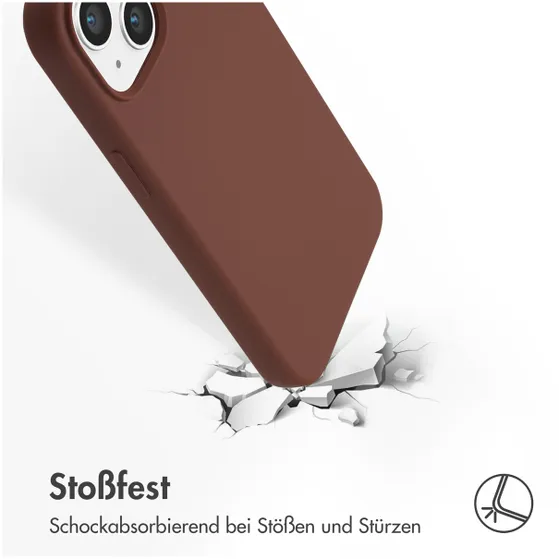 Accezz Liquid Silicone Backcover met MagSafe voor Apple iPhone 15 Bruin