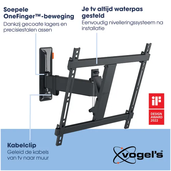 Vogels TVM 3425 Draaibare tv-beugel Zwart