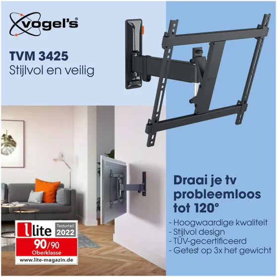 Vogels TVM 3425 Draaibare tv-beugel Zwart