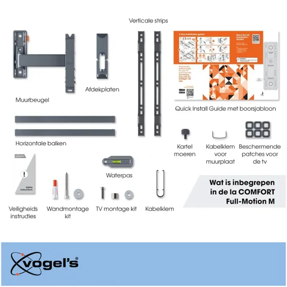 Vogels TVM 3425 Draaibare tv-beugel Zwart