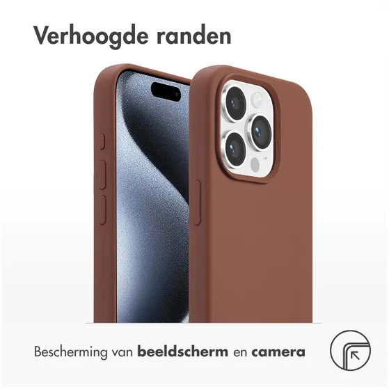 Accezz Liquid Silicone Backcover met MagSafe voor Apple iPhone 15 Pro Bruin