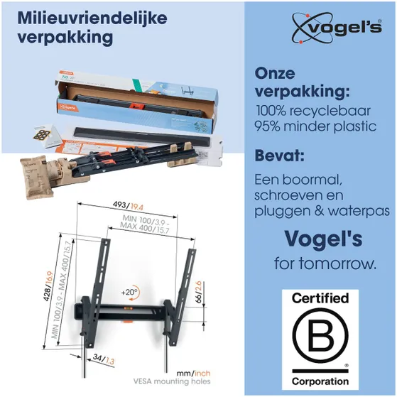 Vogels TVM 3415 Kantelbare tv-beugel Zwart