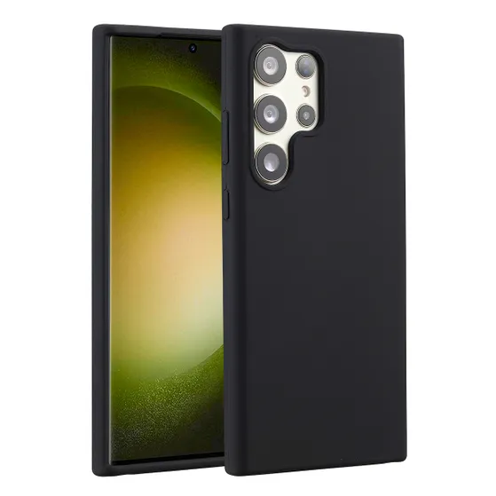 Accezz Liquid Silicone Backcover Samsung Galaxy S23 Ultra Zwart