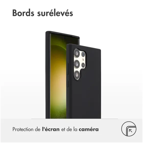 Accezz Liquid Silicone Backcover Samsung Galaxy S23 Ultra Zwart