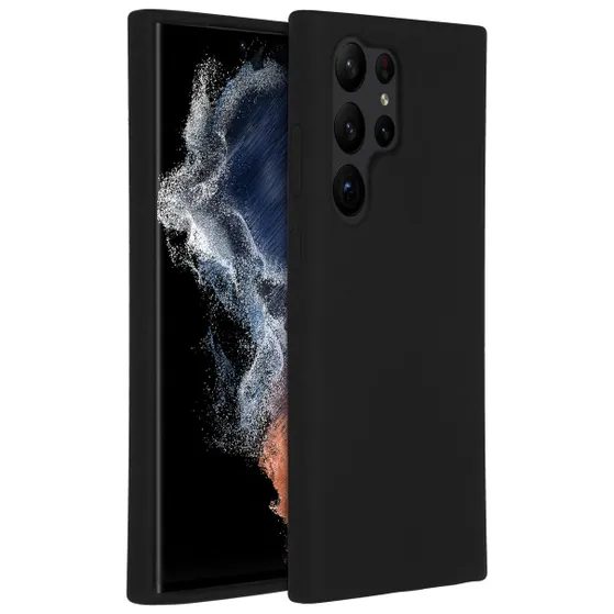 Accezz Liquid Silicone Backcover Samsung Galaxy S23 Ultra Zwart