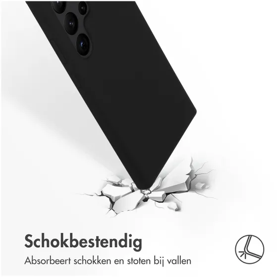 Accezz Liquid Silicone Backcover Samsung Galaxy S23 Ultra Zwart