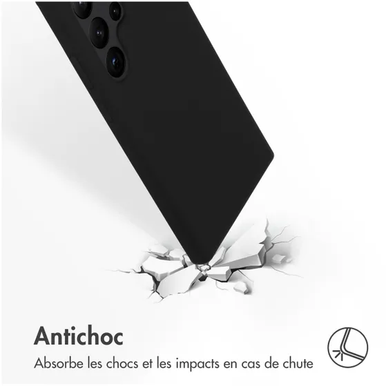 Accezz Liquid Silicone Backcover Samsung Galaxy S23 Ultra Zwart