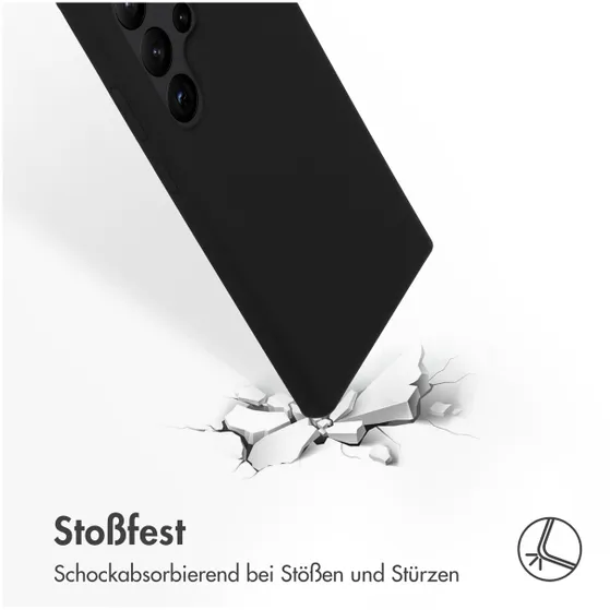 Accezz Liquid Silicone Backcover Samsung Galaxy S23 Ultra Zwart