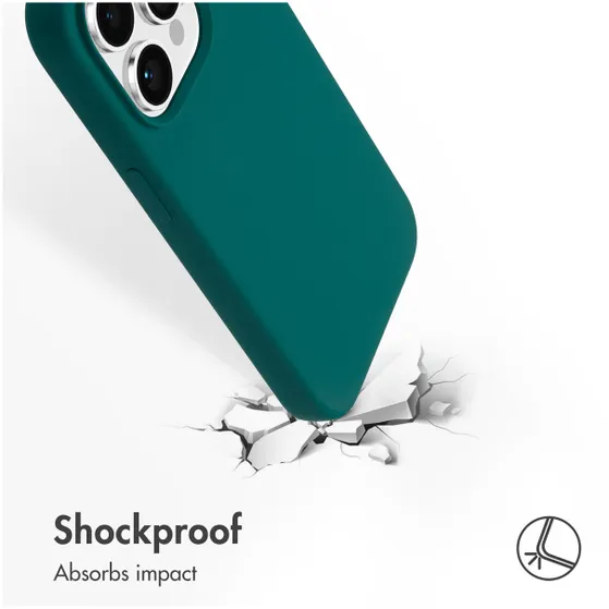 Accezz Liquid Silicone Backcover met MagSafe voor Apple iPhone 15 Pro Donkergroen