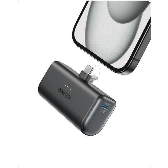 Anker Nano Power Bank (22.5W Built-In USB-C Connector) Black Zwart