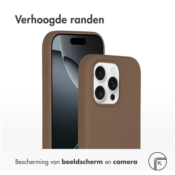 Accezz Liquid Silicone Backcover met MagSafe iPhone 16 Pro Lichtbruin