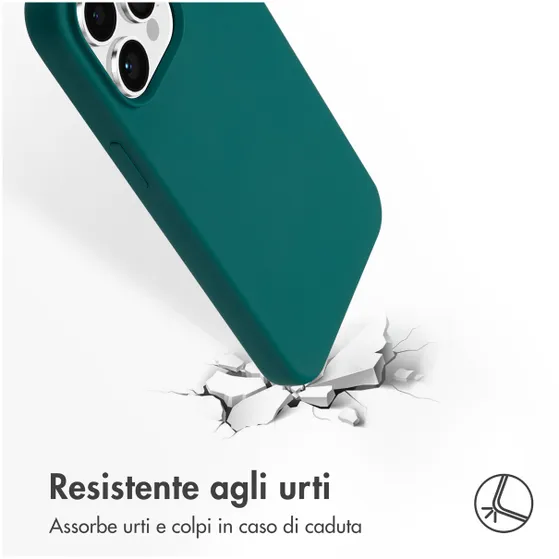 Accezz Liquid Silicone Backcover met MagSafe voor Apple iPhone 15 Pro Max Donkergroen
