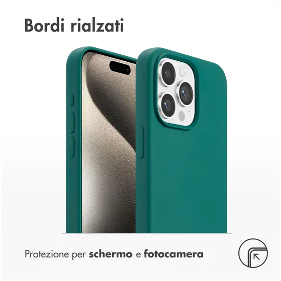Accezz Liquid Silicone Backcover met MagSafe voor Apple iPhone 15 Pro Max Donkergroen