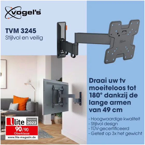 Vogels TVM 3245 Draaibare tv-beugel Zwart
