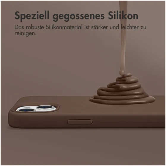 Accezz Liquid Silicone Backcover met MagSafe voor Apple iPhone 15 Pro Max Bruin