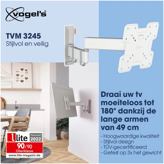 Vogels TVM 3245 Draaibare tv-beugel Wit