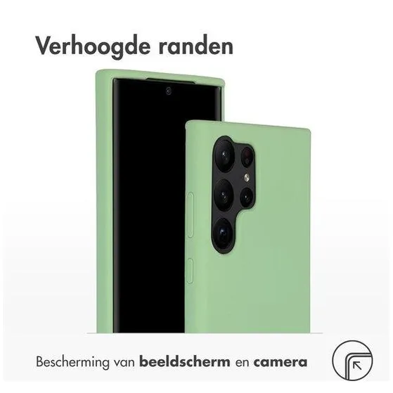 Accezz Liquid Silicone Backcover Samsung Galaxy S23 Ultra Groen