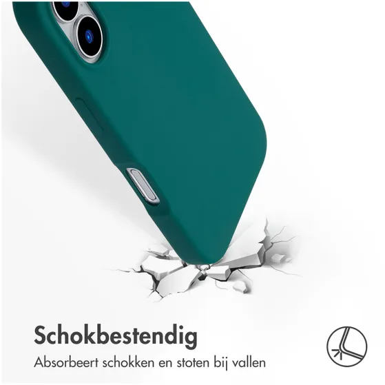 Accezz Liquid Silicone Backcover met MagSafe voor Apple iPhone 16 Donkergroen