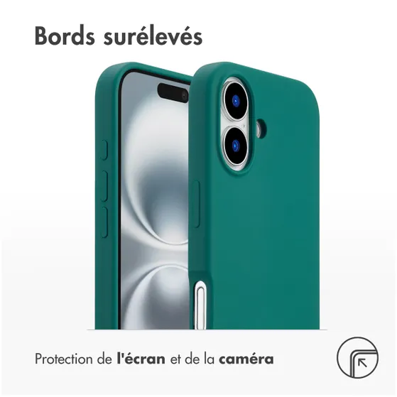 Accezz Liquid Silicone Backcover met MagSafe voor Apple iPhone 16 Donkergroen