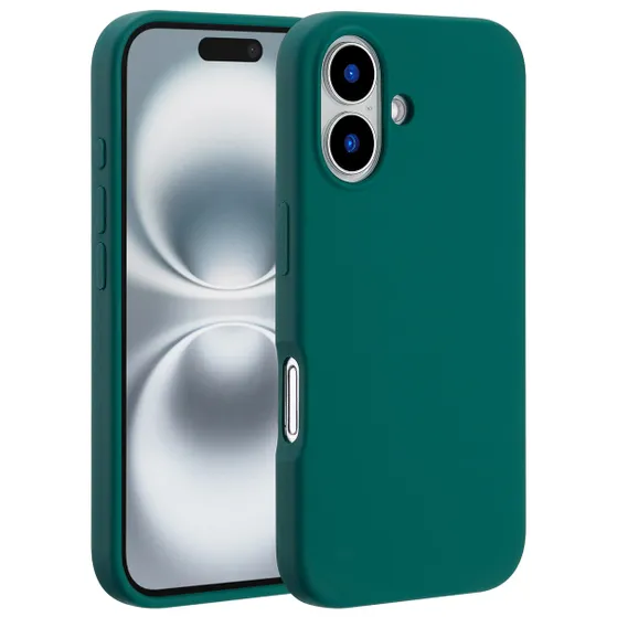 Accezz Liquid Silicone Backcover met MagSafe voor Apple iPhone 16 Donkergroen