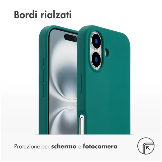 Accezz Liquid Silicone Backcover met MagSafe voor Apple iPhone 16 Donkergroen