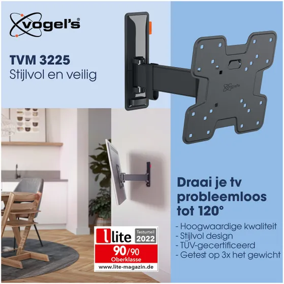 Vogels TVM 3225 Draaibare tv-beugel Zwart